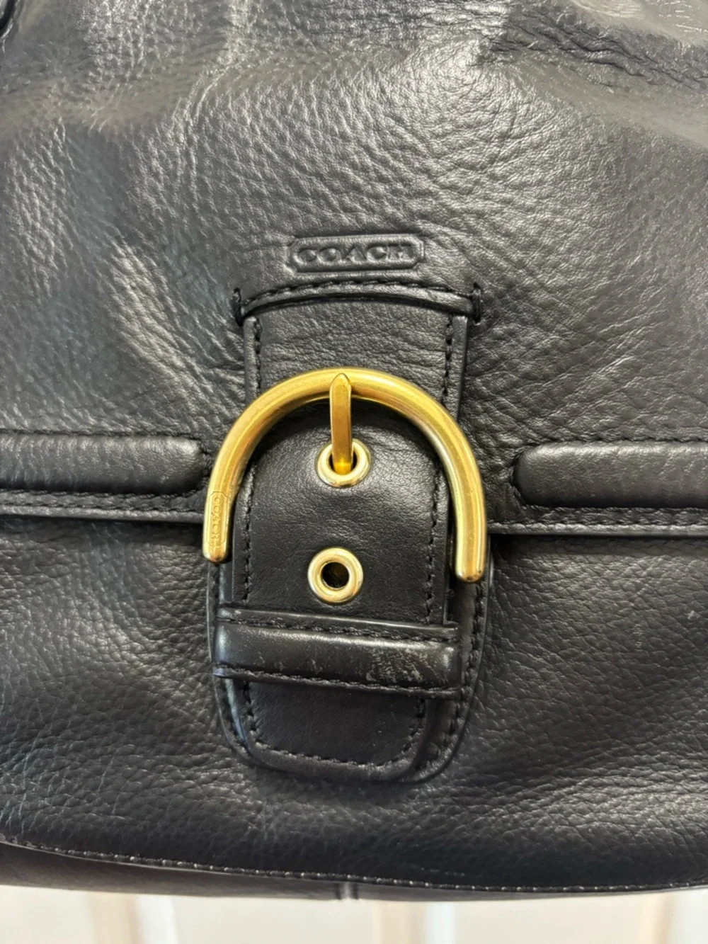 Coach K1381-F24961 Campbell Belle Carryall Black Pebbled Leather Satchel is BNOT - Picture 4 of 16